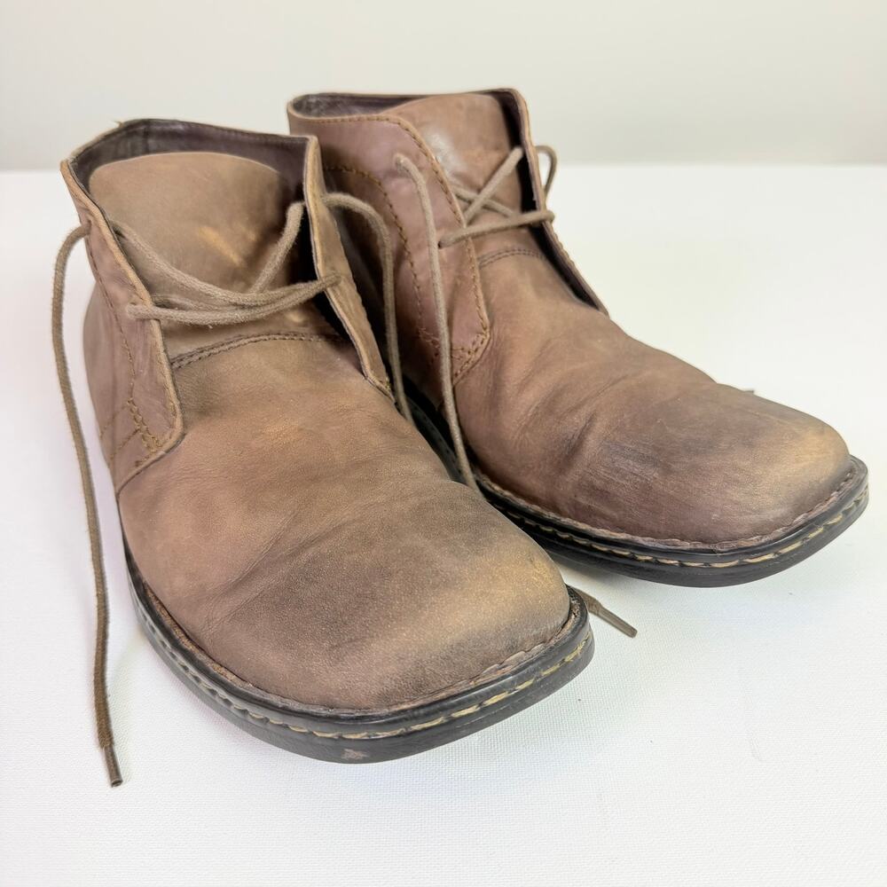Born Harrison Chukka Boots Mens 14 Distressed Brown Leather Opanka Lace Up Shoes